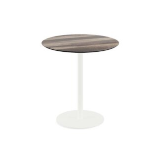 Urban - Terrassentisch weißes Gestell + Tropenholz HPL-Platte Ø70 cm 1 Stück