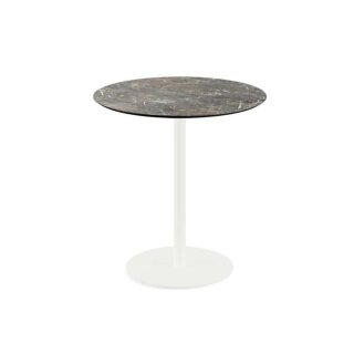 Urban - Terrassentisch weißes Gestell + Galaxy-Marmor HPL-Platte Ø70 cm 1 Stück