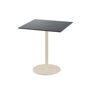 Urban - Terrassentisch sandfarbenes Gestell + schwarze HPL-Platte 70x70 cm 1 Stück