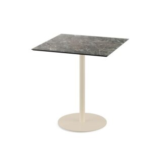 Urban - Terrassentisch sandfarbenes Gestell + Galaxy-Marmor HPL-Platte 70x70 cm 1 Stück
