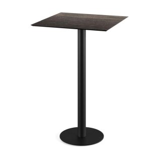 Urban - Bartisch schwarzes Gestell + Riverwashed Holz HPL-Platte 70x70 cm 1 Stück