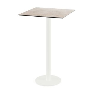 Urban - Bartisch weißes Gestell + Moonstone HPL-Platte 70x70 cm 1 Stück