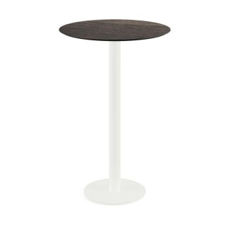 Urban - Bartisch weißes Gestell + Riverwashed Holz HPL-Platte Ø70 cm 1 Stück