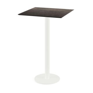 Urban - Bartisch weißes Gestell + Riverwashed Holz HPL-Platte 70x70 cm 1 Stück