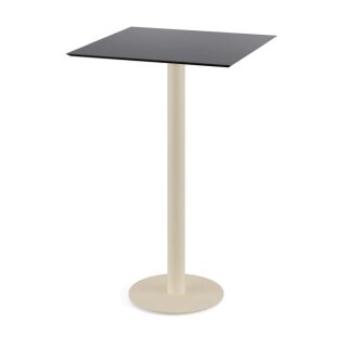 Urban - Bartisch sandfarbenes Gestell + schwarze HPL-Platte 70x70 cm 1 Stück