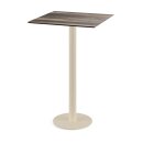 Urban - Bartisch sandfarbenes Gestell + Tropenholz...