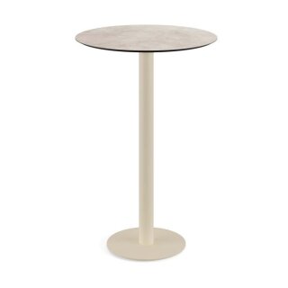 Urban - Bartisch sandfarbenes Gestell + Moonstone HPL-Platte Ø70 cm 1 Stück