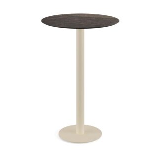 Urban - Bartisch sandfarbenes Gestell + Riverwashed Holz HPL-Platte Ø70 cm 1 Stück