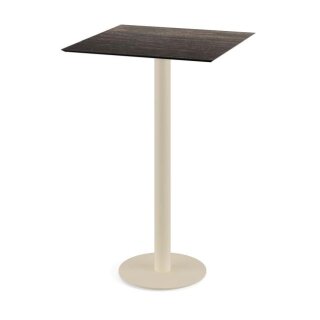 Urban - Bartisch sandfarbenes Gestell + Riverwashed Holz HPL-Platte 70x70 cm 1 Stück