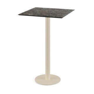 Urban - Bartisch sandfarbenes Gestell + Galaxy-Marmor HPL-Platte 70x70 cm 1 Stück