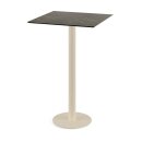Urban - Bartisch sandfarbenes Gestell + Midnight-Marmor HPL-Platte 70x70 cm 1 Stück