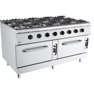Base 900 Gasherd 8 Br. Mit Gasbackofen