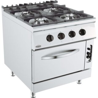 Base 900 Gasherd 4 Br. Mit Gasbackofen