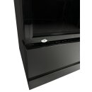 Schwarzer Glastür-Kühlschrank FCU-370 BL - 360 Liter, Umluft, abschließbar