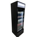 Schwarzer Glastür-Kühlschrank FCU-370 BL - 360 Liter, Umluft, abschließbar