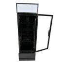 Schwarzer Glastür-Kühlschrank FCU-370 BL - 360 Liter, Umluft, abschließbar