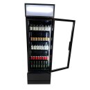 Schwarzer Glastür-Kühlschrank FCU-370 BL - 360 Liter, Umluft, abschließbar
