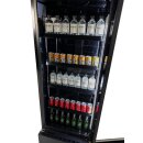 Schwarzer Glastür-Kühlschrank FCU-370 BL - 360 Liter, Umluft, abschließbar