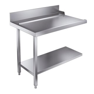 Combisteel Ablauftisch links 1100 x 750 x 900 mm - Grundboden, Aufkantung