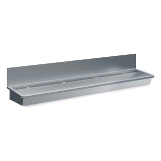 Edelstahl Waschbecken 1 Ablasshahn 2400Mm  Ablaufstopfen Und Schutzwand Inklusive