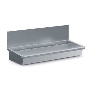 Edelstahl Waschbecken 1 Ablasshahn 1200Mm  Ablaufstopfen Und Schutzwand Inklusive