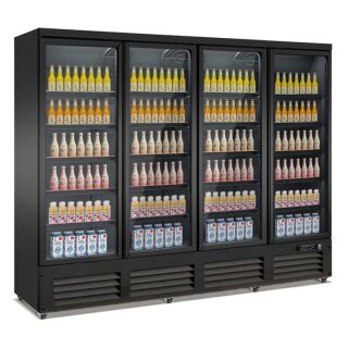 Combisteel Kühlschrank mit 4 Glastüren und Türrahmenheizung 2000 Liter