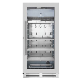 Hendi Fleischreifeschrank mit 1 Türe 3 Regale 1 Hakenstange 3 Haken und Salzwanne