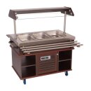 Combisteel Büfett-Theke für 3xGN3/1 aus Mahagoni/Edelstahl  1200x700x1400mm