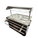 Combisteel Büfett-Theke für 3xGN3/1 aus Mahagoni/Edelstahl  1200x700x1400mm
