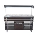 Combisteel Büfett-Theke für 4xGN1/1 aus Mahagoni/Edelstahl  1500x700x1400mm
