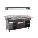 Combisteel Büfett-Theke für 4xGN1/1 aus Mahagoni/Edelstahl  1500x700x1400mm