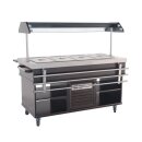 Combisteel Büfett-Theke für 4xGN1/1 aus Mahagoni/Edelstahl  1500x700x1400mm