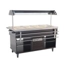 Combisteel Büfett-Theke für 4xGN1/1 aus Mahagoni/Edelstahl  1500x700x1400mm