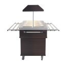 Combisteel Büfett-Theke für 4xGN1/1 aus Mahagoni/Edelstahl  1500x700x1400mm