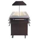 Combisteel Büfett-Theke für 4xGN1/1 aus Mahagoni/Edelstahl  1500x700x1400mm