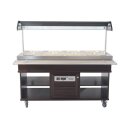 Combisteel Büfett-Theke für 4xGN1/1 aus Mahagoni/Edelstahl  1500x700x1400mm