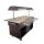 Combisteel Büfett-Theke für 4xGN1/1 aus Mahagoni/Edelstahl  1500x700x1400mm