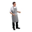 Whites Latzschürze – Schwarz-weiß kariert, für Küche und Gastronomie