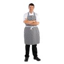 Whites Latzschürze – Schwarz-weiß kariert, für Küche und Gastronomie