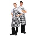 Whites Latzschürze – Schwarz-weiß kariert, für Küche und Gastronomie