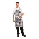 Whites Latzschürze – Schwarz-weiß kariert, für Küche und Gastronomie