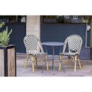 Bolero Rattan Beistellstuhl im Pariser Stil Schwarz (2 Stück)