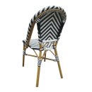 Bolero Rattan Beistellstuhl im Pariser Stil Schwarz (2 Stück)