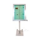 Securit Edelstahl LEDs 4xA4 Informationsdisplay (ohne Mast und Sockel)