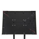 Menükartenhalter mit weissen LEDs aus schwarzem Stahl Securit 8xA4 mit Pfosten und Sockel.