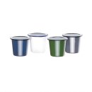 Olympia emaillierte Becher grau-schwarz 31cl