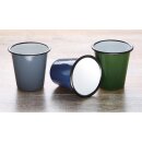 Olympia emaillierte Becher grau-schwarz 31cl