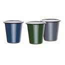 Olympia emaillierte Becher grau-schwarz 31cl