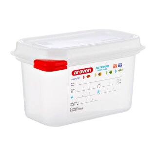 Araven Vorratsbehälter 4er Set - 1/4 GN, 1 Liter, Polypropylen