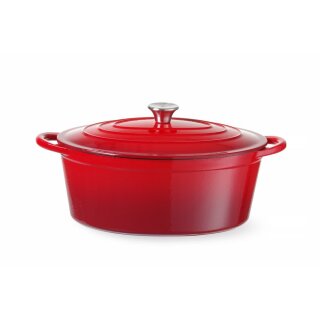 Emaillierter Gusseisentopf, HENDI, 6,88L, Rot, 405x255x(H)134mm